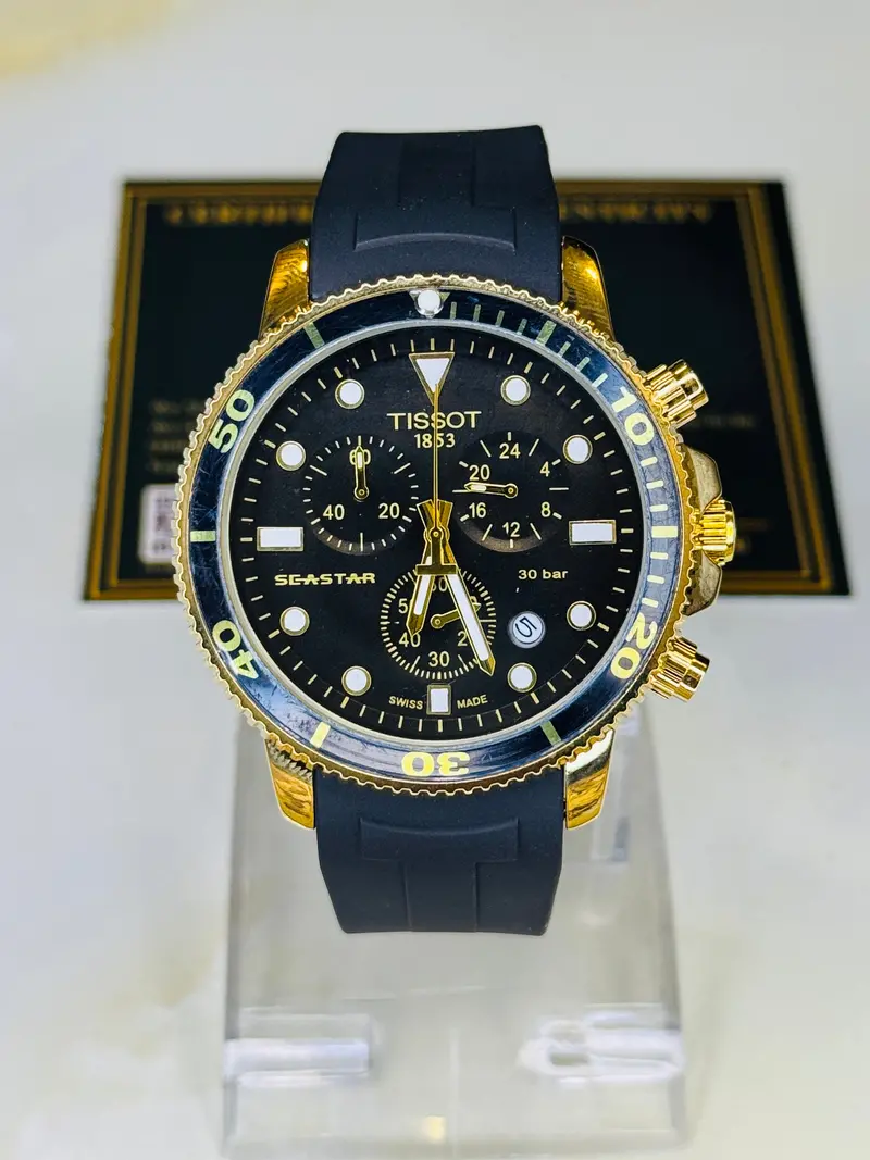 Black Gold Black Tissot Sea Star Chronograph Watch 2