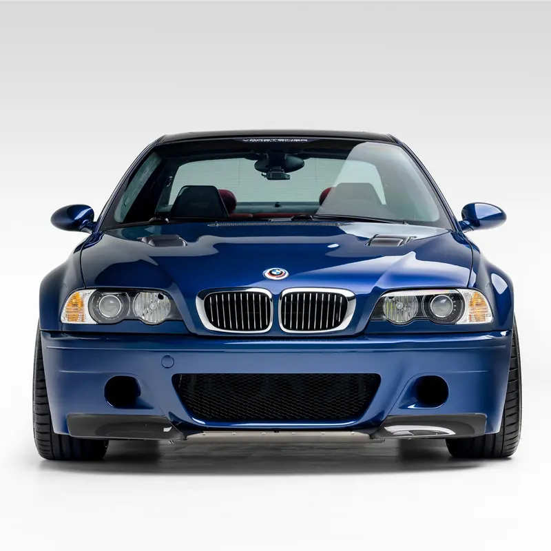 Bmw E46 M3 V20 Aero Front Bumper With 2-Piece Splitter Carbon Fiber Pp 1X1 Glossy V-Style™️ 1