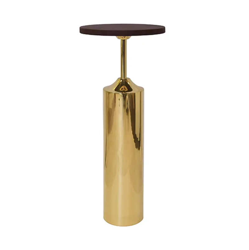 Bolton Cigar Table - Brown Leather & Polished Brass 1