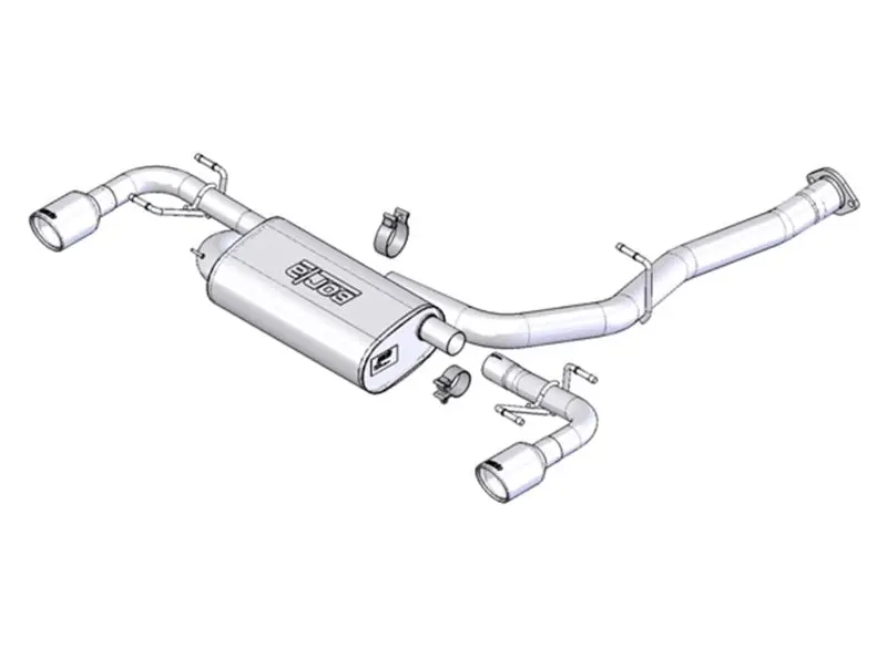 Borla 03-09 Mazda Rx-8 1.3L Single Round Rolled Angle-Cut Cat-Back Exhaust 1