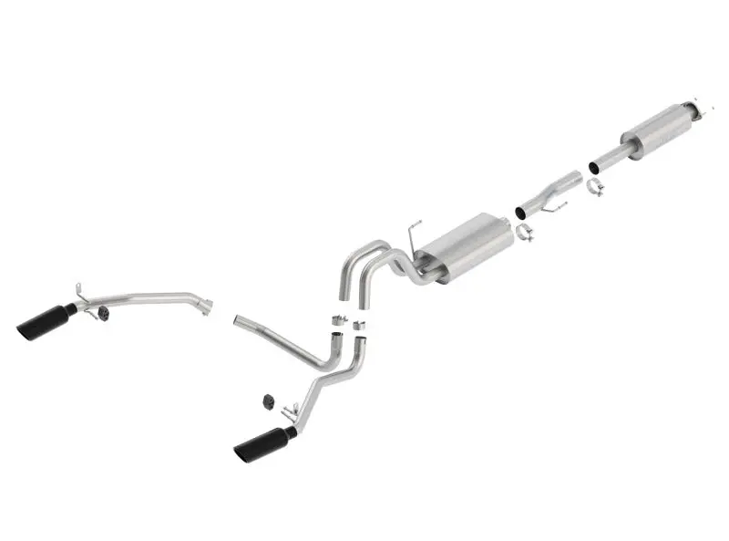 Borla 11-14 Ford F-150 5.0L Stainless Steel S-Type Catback Exhaust - 4In Tips Single Split Rear Exit 1