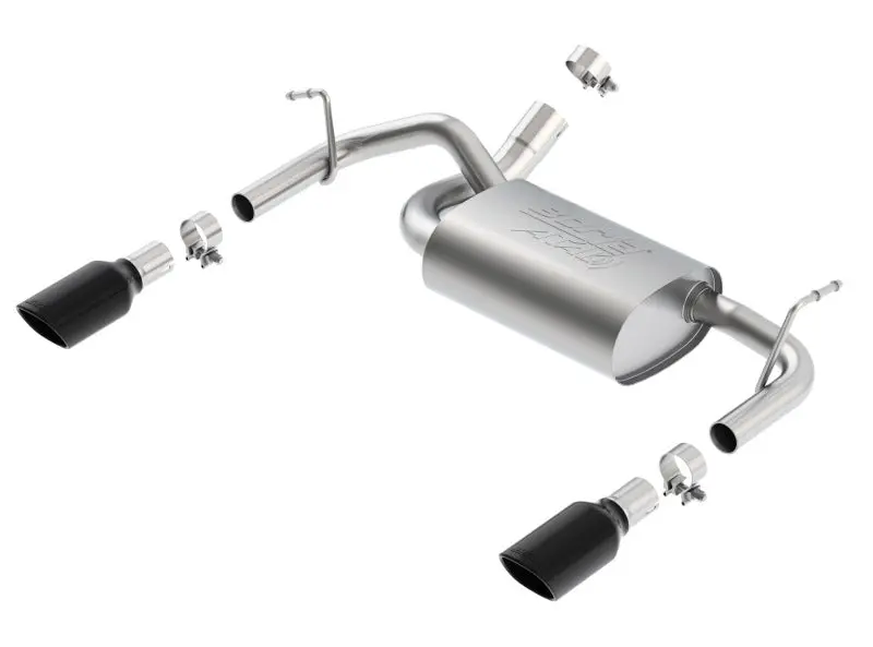 Borla 12-14 Jeep Wrangler Jk 2/4Dr Rr Section Atak Single Square Rlld Angle-Cut Black Chrome Exhaust 2