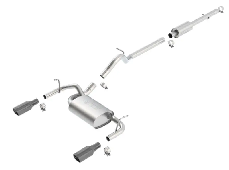 Borla 12-16 Jeep Wrangler 3.6L At/Mt 4Dr 4Wd S Sq Rl Ac Sr 2.5In 2In Tip 3.5Inx3.28In Black Chrome 1