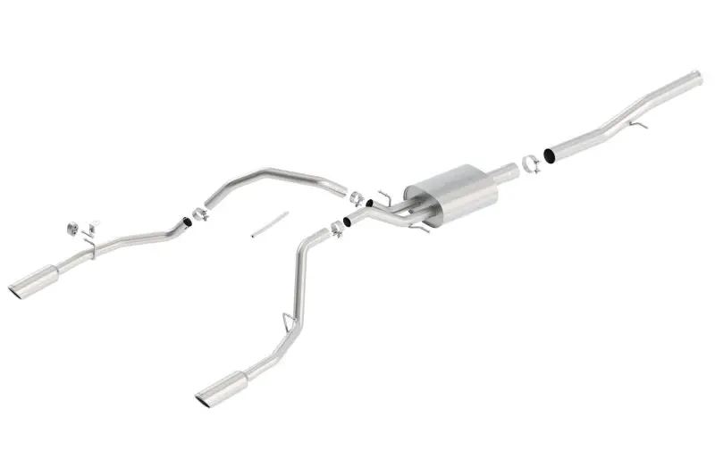 Borla 14 Silv/Sierra 1500 Ec Std/Cc Short 143.5In Wb S-Type Single Split Rear Exit Cat-Back Exhaust 2