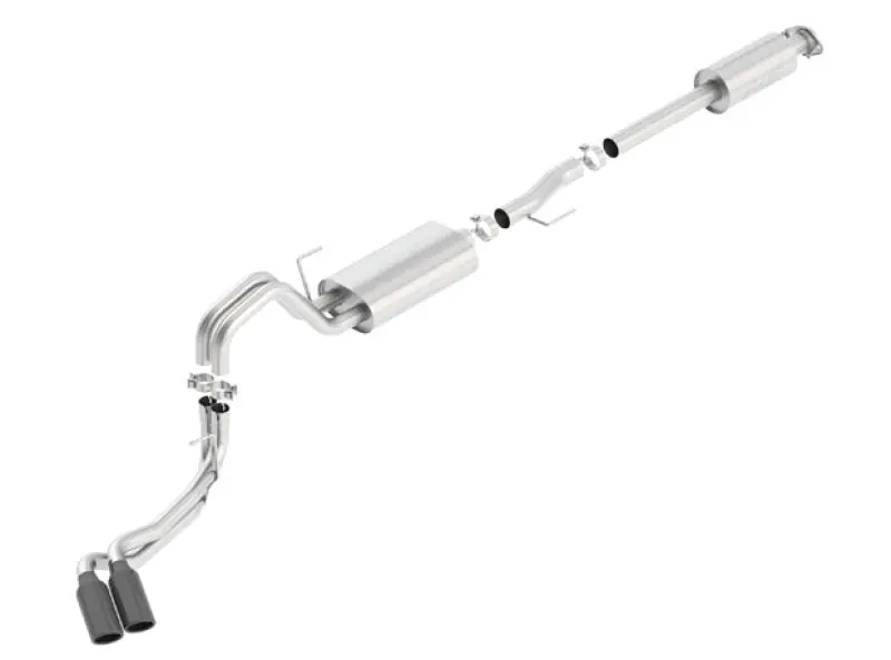 Borla 15-17 Ford F-150 2.7/3.5L V6 / 5.0 V8 2/4Wd Black Chrome Angle-Cut Side Exit Catback Exhaust 2