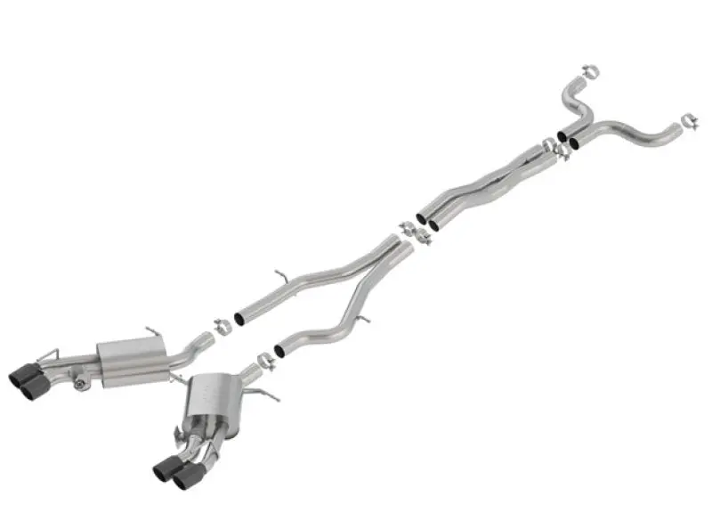 Borla 16-18 Cadillac Cts-V 6.2L V8 2.75In Diameter S Type Catback Exhaust W/ Valves Black Chrome Tip 1