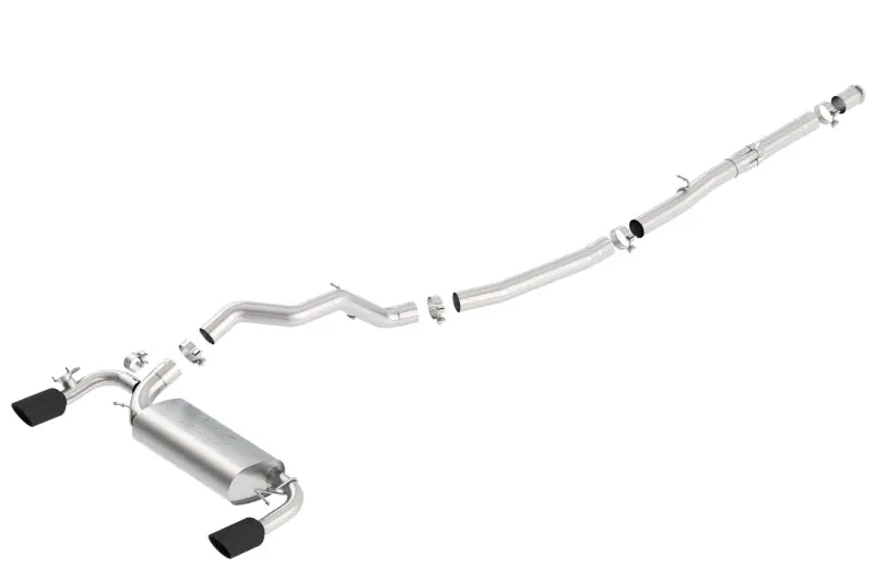 Borla 16-18 Ford Focus Rs 2.3L Mt Awd Atak Catback Exhaust W/ Black Chrome Tip 1