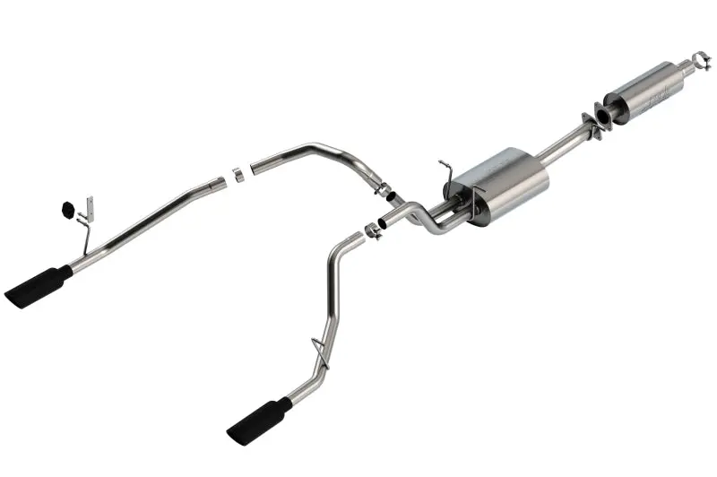 Borla 19-22 Ram 1500 3.6L V6 4Dr 140.5/144.6/153.5 Wb 2.25In S-Type Cat-Back - Black Chrome Tip 1