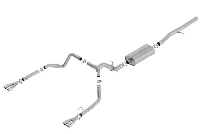 Borla 19 Chevrolet Silverado/Gmc Sierra 1500 6.2L Ss Touring Catback Exhaust - Square Chrome Tips 1
