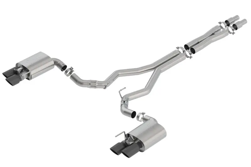Borla 2018 Ford Mustang Gt 5.0L At/Mt 3In Atak Catback Exhaust Black Chrome Tips W/ Valves 2