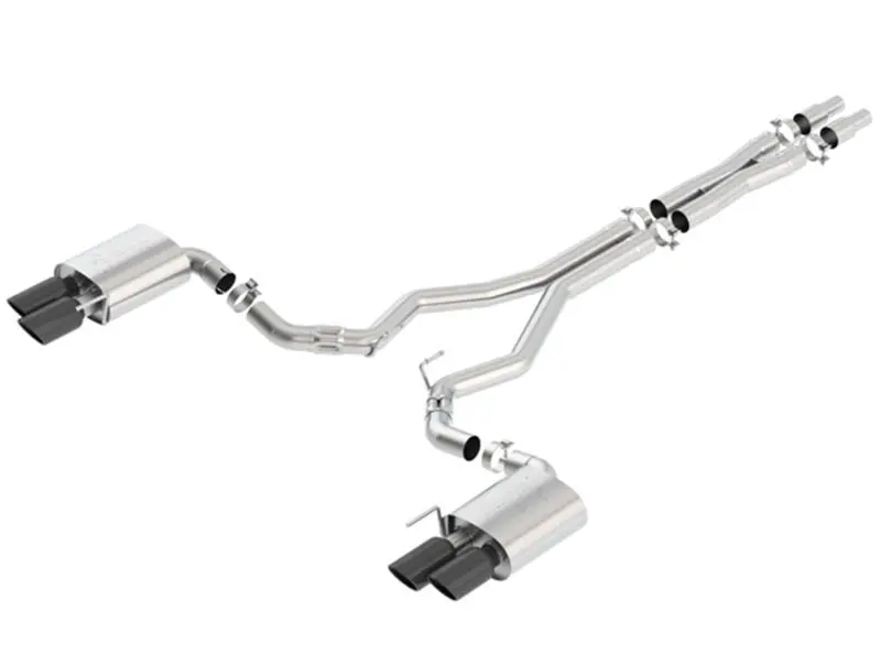 Borla 2018 Ford Mustang Gt (A/T / M/T) 3In Atak Catback Exhaust W/O Valves W/ Black Chrome Tips 1
