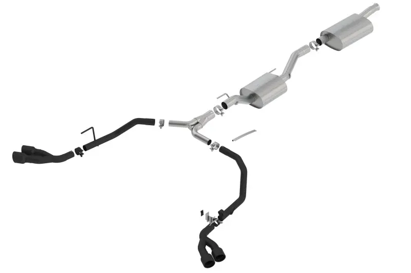 Borla 2020 Jeep Gladiator Jt 3.6L V6 At/Mt Awd 2.75-2In Touring Catback Ceramic Blk Tailpipe & Tips 1