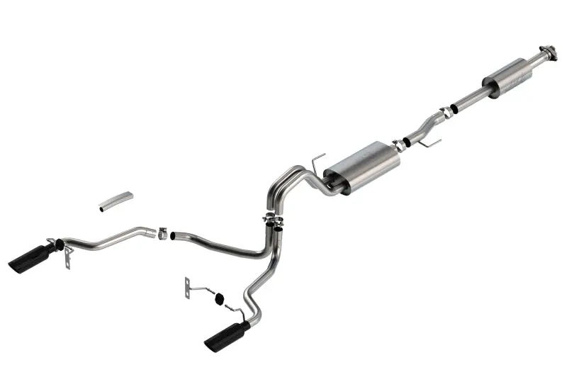 Borla F-150 2021 5.0L 4Dr Cc Sb Ec Stb Lariat/Kr/Pltm/Ltd 3/2.25 Sre Cat-Back Touring Black Chr Tips 1