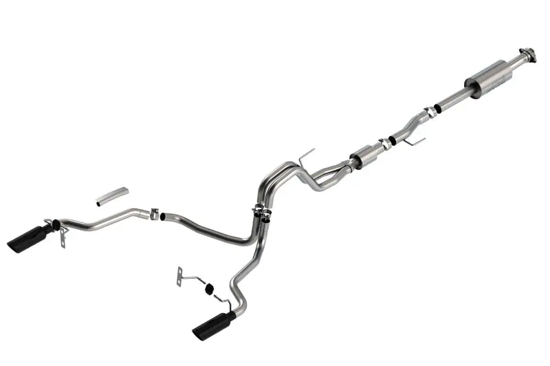 Borla F-150 2021 5.0L 4Dr Cc Sb Ec Stb Lariat/Kr/Pltnm/Ltd 3/2.25 Sre Cat-Back S-Type Black Chr Tips 1