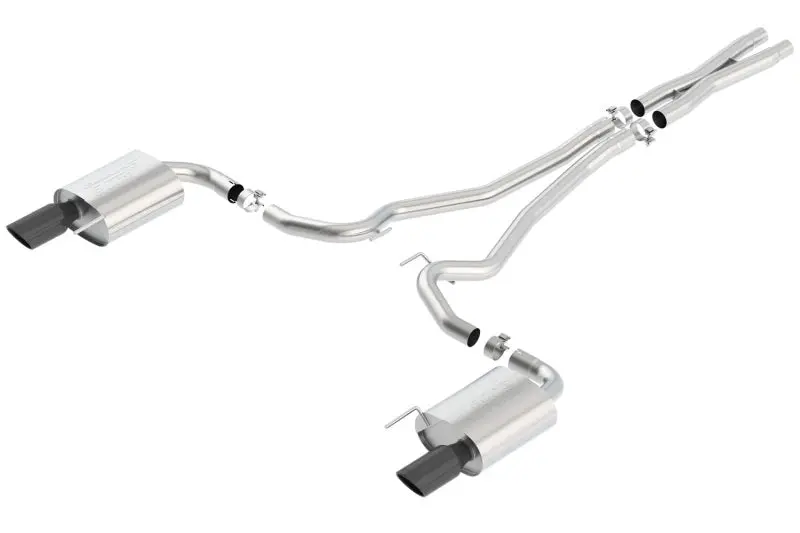 Borla S-Type Cat-Back 15-17 Ford Mustang Gt 5.0L V8 Mt/At 2.5In Pipe 4In Tip (Black Chrome) 1