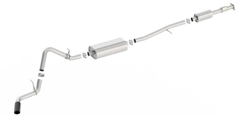 Borla S-Type Cat-Back 19-20 Chevrolet Silverado Side Exit Exhaust - Black Chrome Tip 1