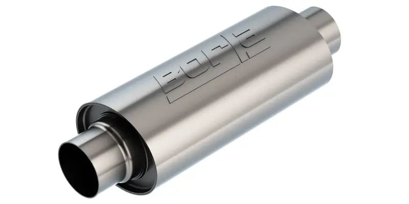 Borla Universal Muffler 5In. X 6.25In. X 13.5In. Body 18.5In. Oal 3In I.D. In/Out Brushed T-304 1