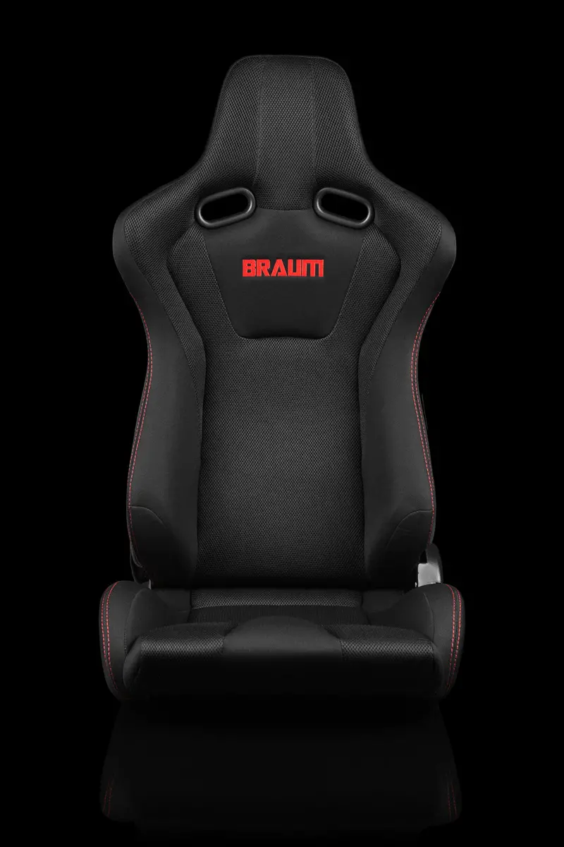 Braum Venom Series Racing Seats Black W/Red Stitching (Pair) 1