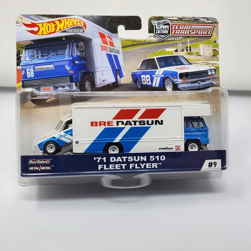 Bre '71 Datsun 510 & Fleet Flyer * Hot Wheels Car Culture Team Transport 1