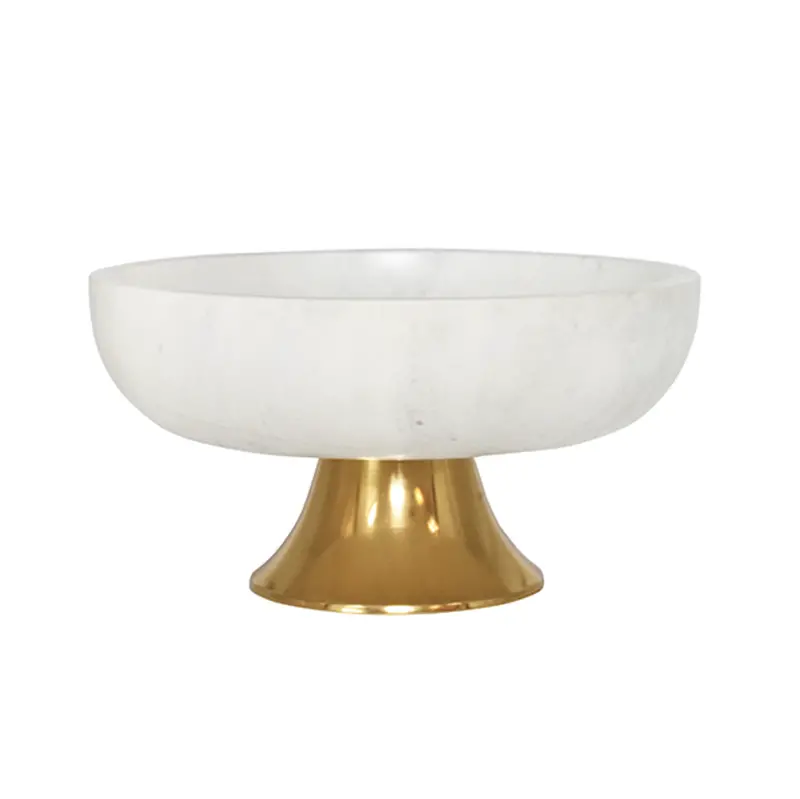 Brissa Marble & Brass Pedestal Bowl 1