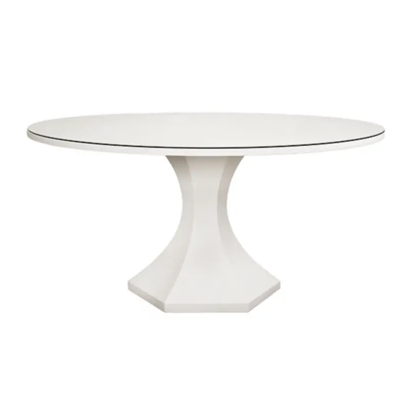 Bryce Pedestal Dining Table - White Linen 1