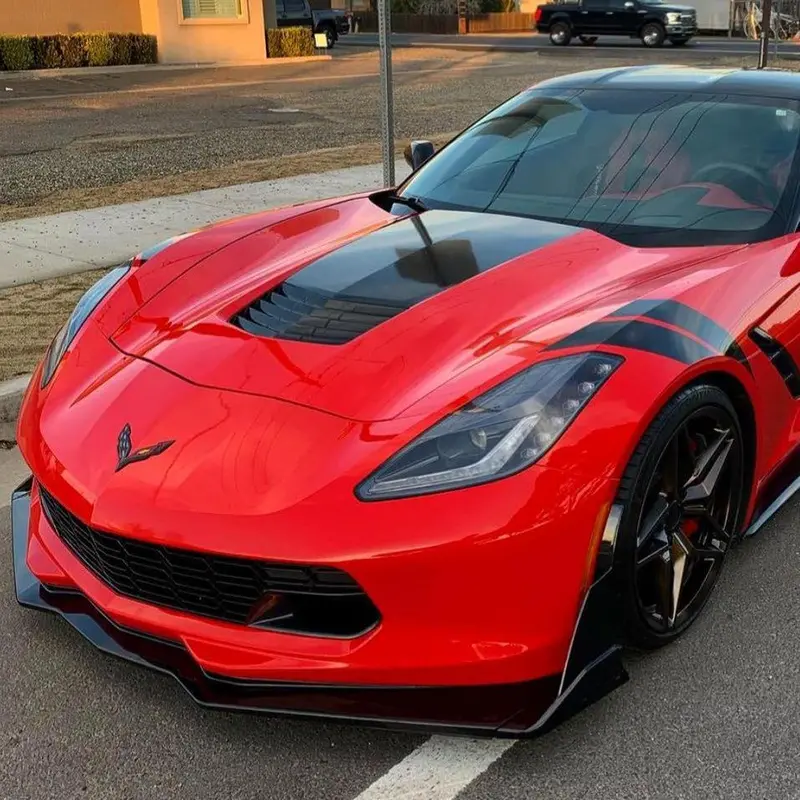 C7 Corvette Carbon Flash 3.5 Extended Front Splitter 1