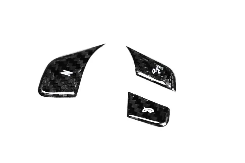 C8 Corvette Carbon Fiber Steering Wheel Button Covers 1Lt Only - Non Heated 2