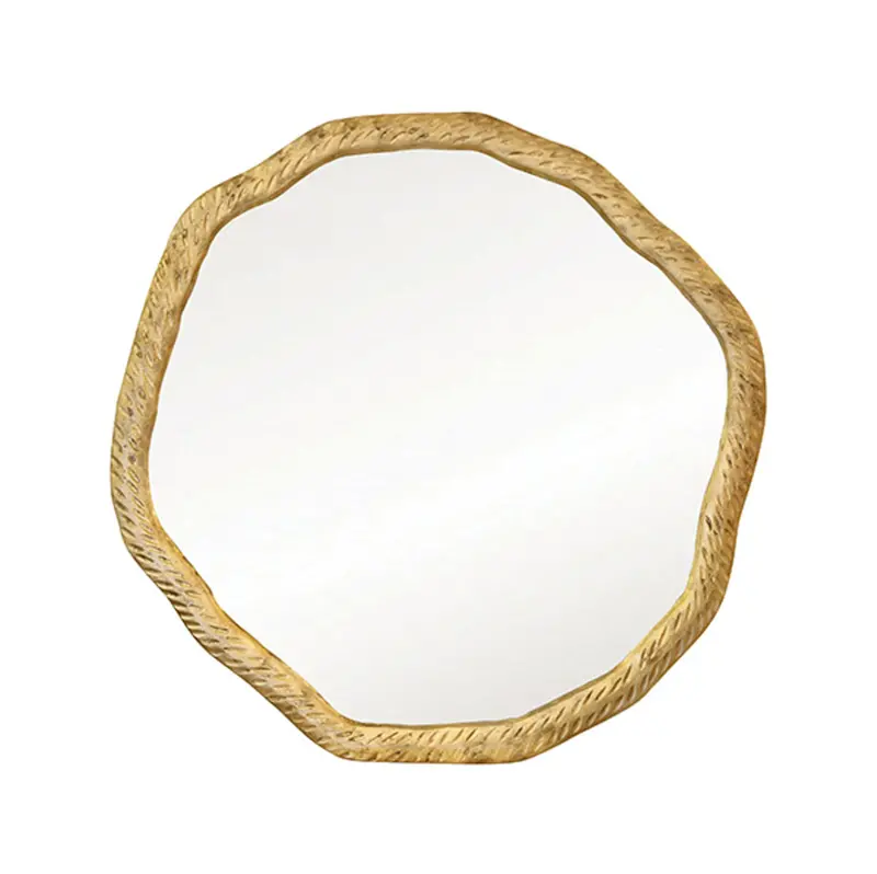 Cadence Round Wall Mirror - Textured Brass Or Matte White 1
