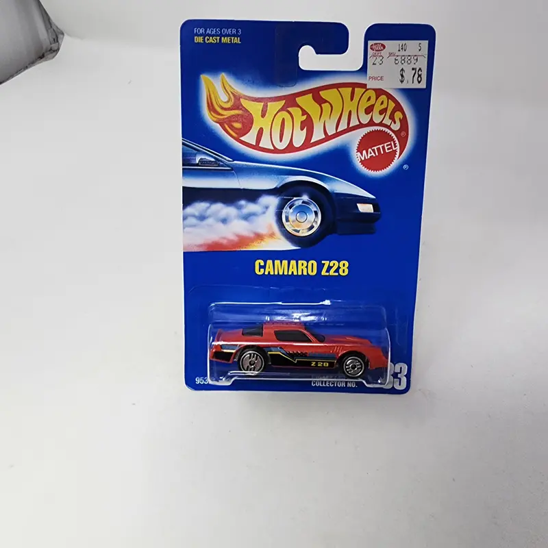 Camaro Z28 #33 * Red * Hot Wheels Blue Card 1