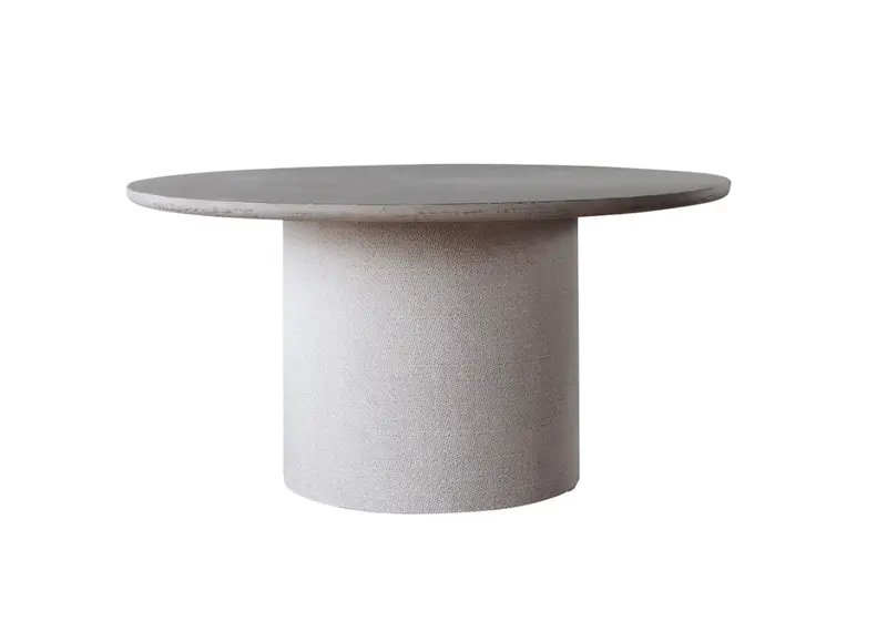 Cape 60" Round Pine & Rattan Pillar Dining Table - Matthew Izzo Collection 1