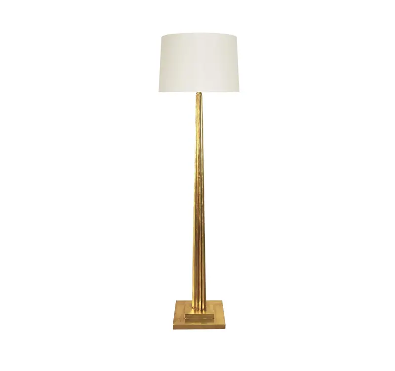 Capone Gold Leaf Floor Lamp W/Silk Shade 1
