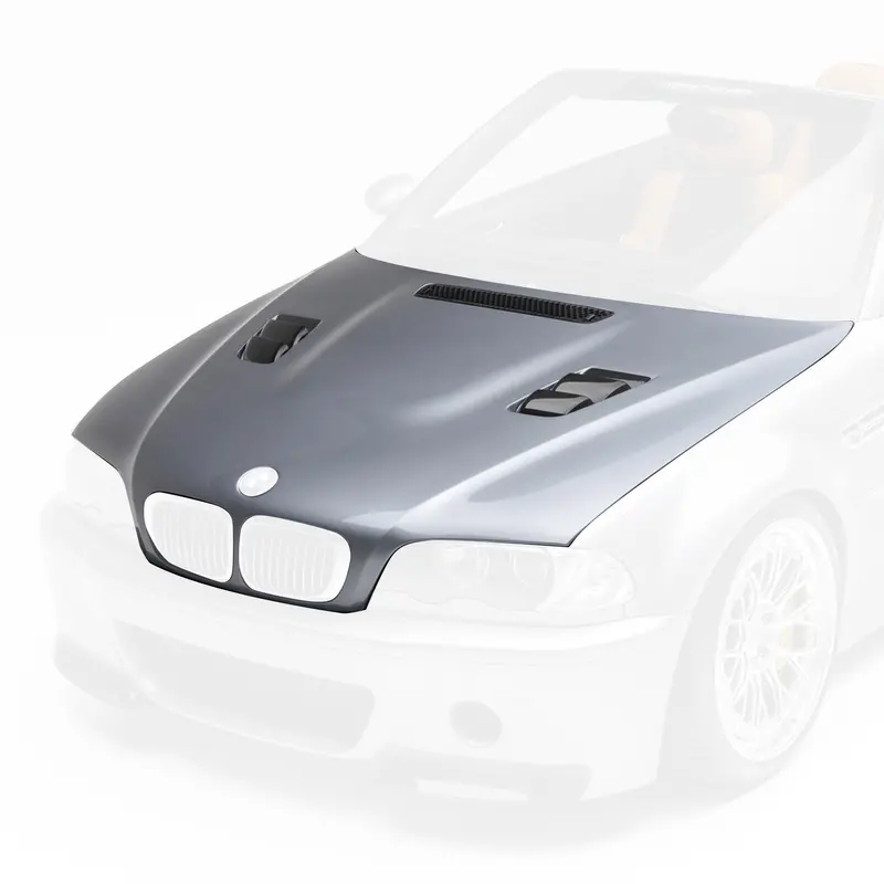 Carbon Fiber V20 Aero Hood – Glossy 1X1 V-Style For Bmw E46 M3 2