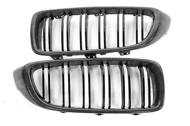 Carbon Fibre Double Slat Kidney Grilles For Bmw 4 Series, M3 & M4 (2014-2020, F32 F33 F80 F82 F83) 1