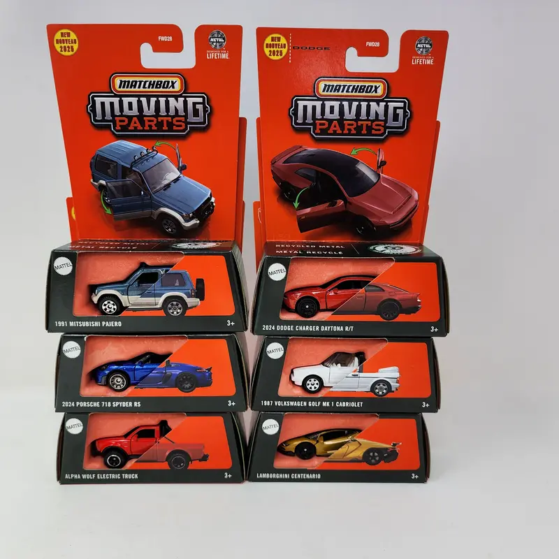 Case E Moving Parts * Complete 6 Car Set Case E * 2025 Matchbox Moving Parts 1