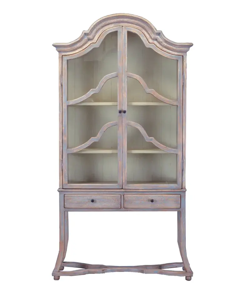 Cassis Pine Wood Curio Cabinet - Matthew Izzo Collection 1