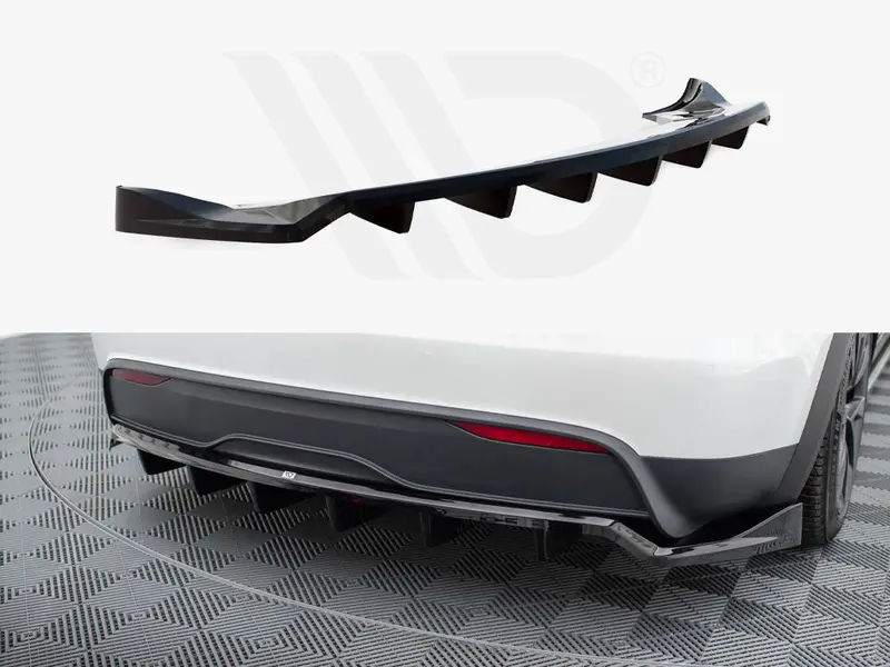 Central Rear Splitter (Vertical Bars) Tesla Model X Mk1 Facelift 1