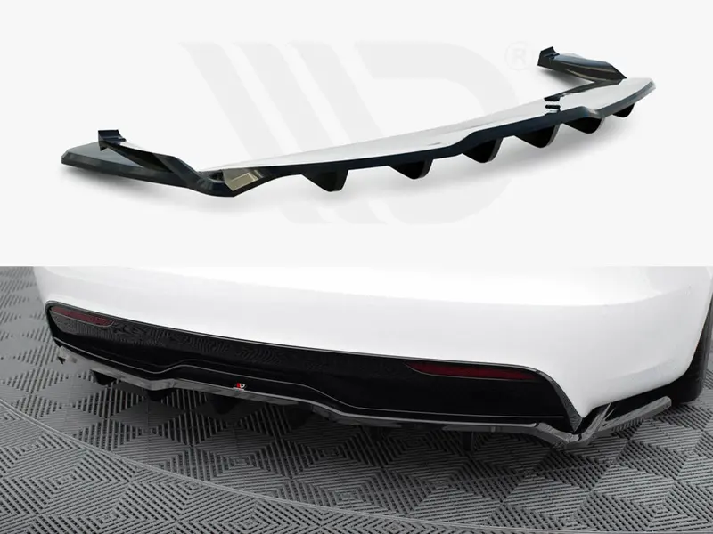 Central Rear Splitter (Vertical Bars) V.2 Tesla Model S Plaid Mk1 Facelift 1