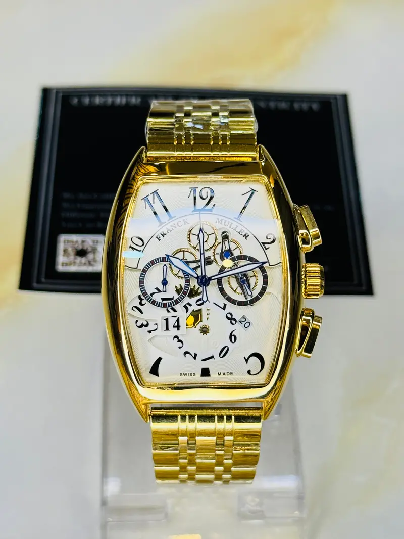 Chain Frank Muller Gold White Chronograph Dial Watch 2