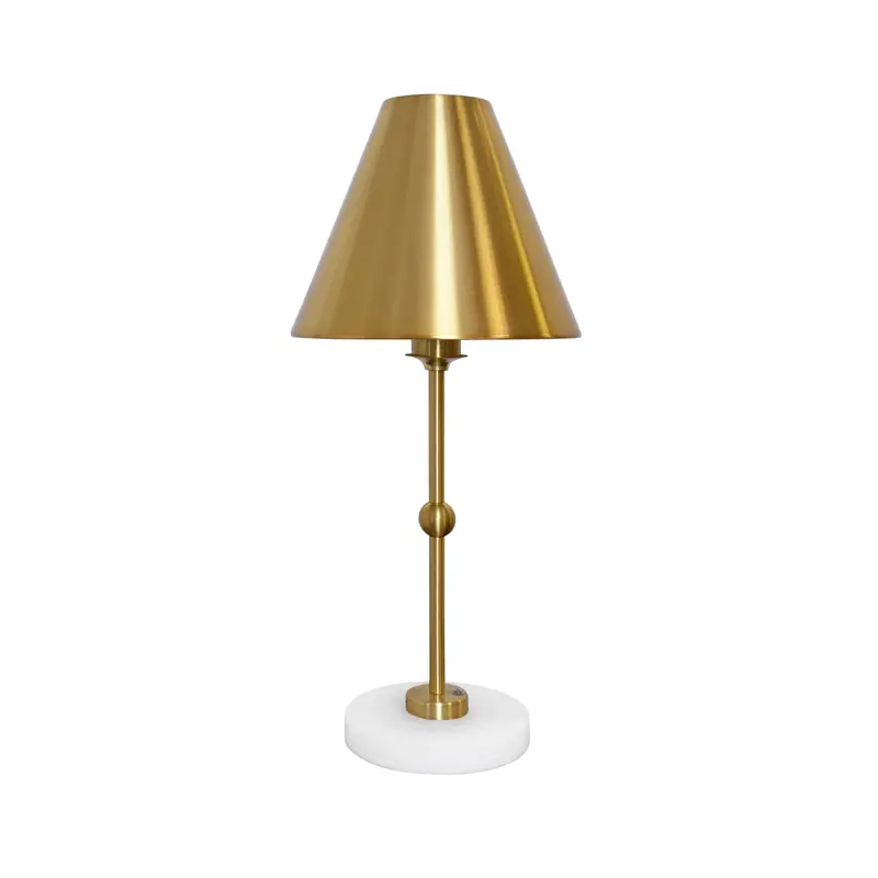 Chanler Rechargeable Table Lamp - Brass & Faux Alabaster 1