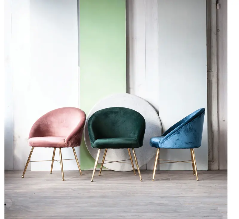 Chantilly Velvet & Brushed Brass Side Chair - Matthew Izzo Collection 1