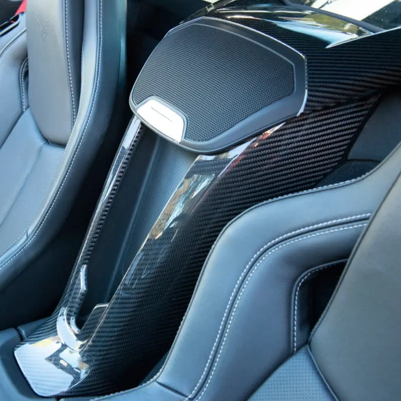 Chevrolet Corvette C8 Carbon Fiber Waterfall Console Cover 1