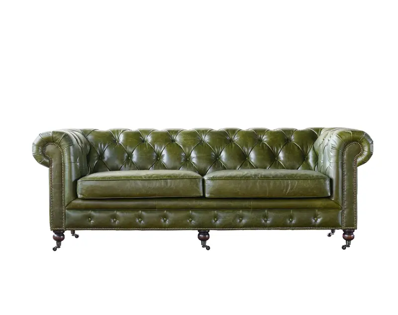 Churchill 87" Leather Chesterfield Sofa 1