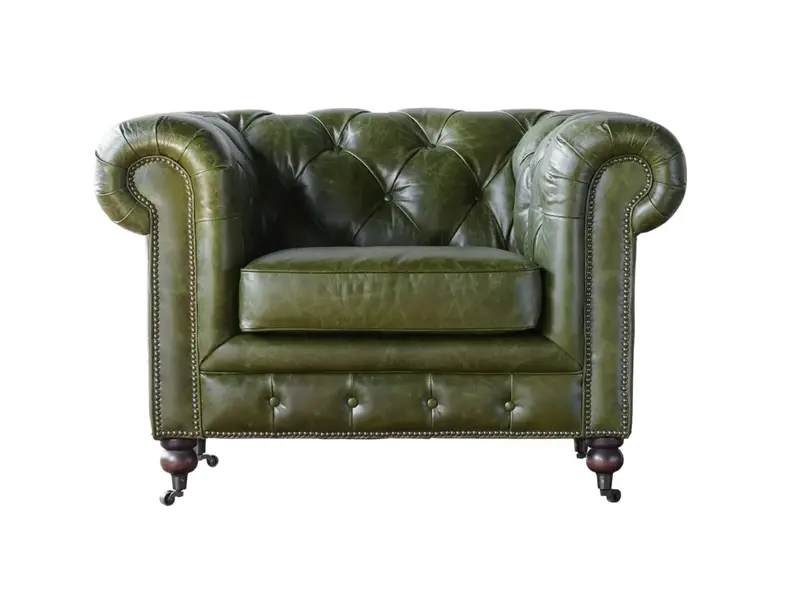 Churchill Olive Green Chesterfield Club Chair 1