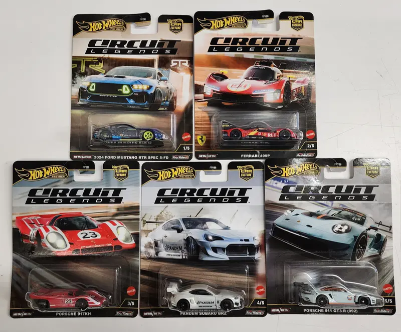 Circuit Legends * Set Of 5 Cars * 2025 Hot Wheels Car Culture Case K 1