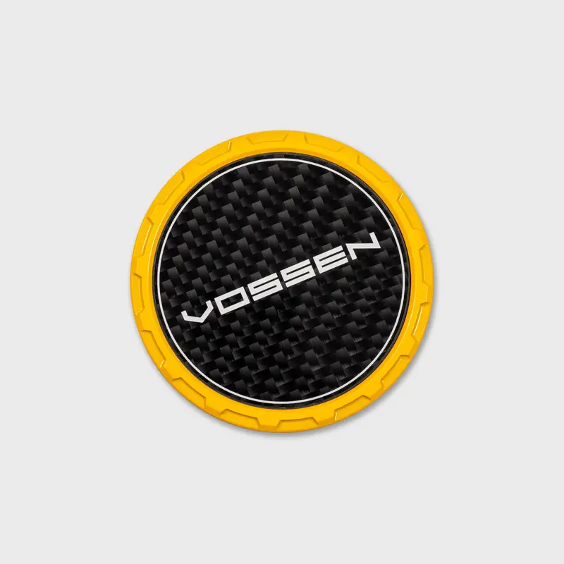 Classic Carbon Billet Sport Cap For Vf & Hf Series Wheels (Canary Yellow) - Twill Weave Carbon 1