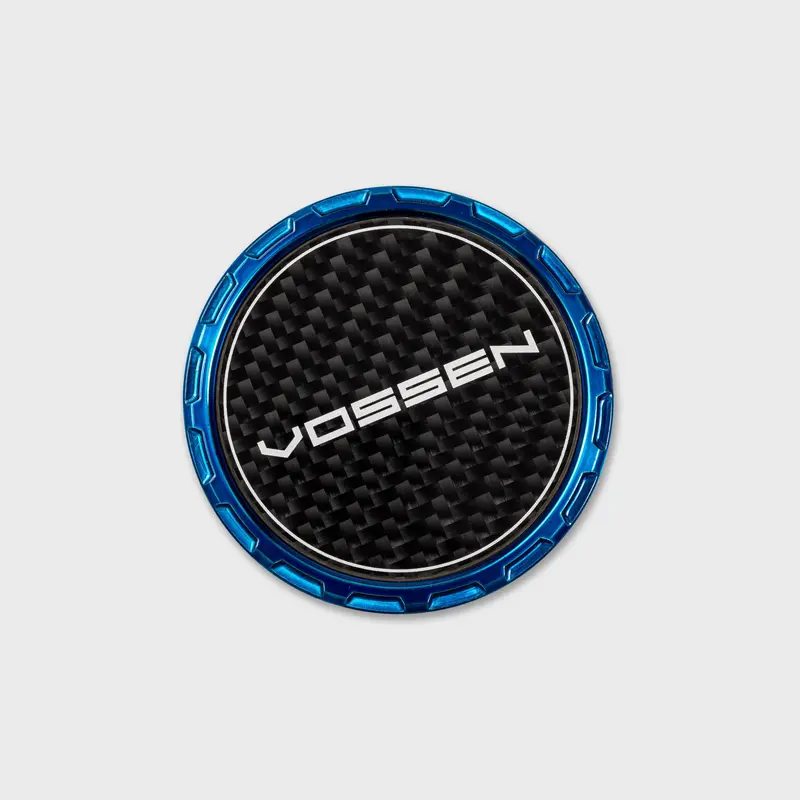 Classic Carbon Billet Sport Cap For Vf & Hf Series Wheels (Fountain Blue) - Twill Weave Carbon 1