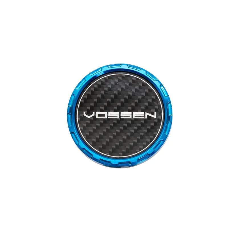Classic Carbon Billet Sport Cap For Vf & Hf Series Wheels (Fountain Blue) - Twill Weave Carbon 2