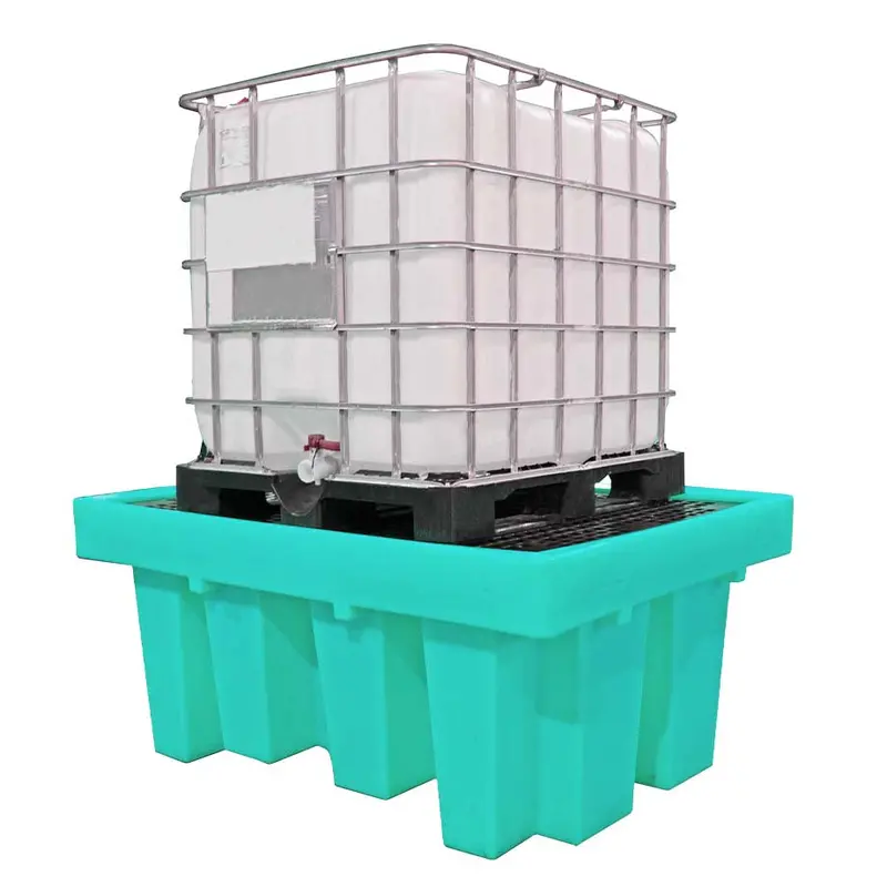 (Clearance) Teal Ibc Spill Pallet (With Removable Grid) - Bb1 1