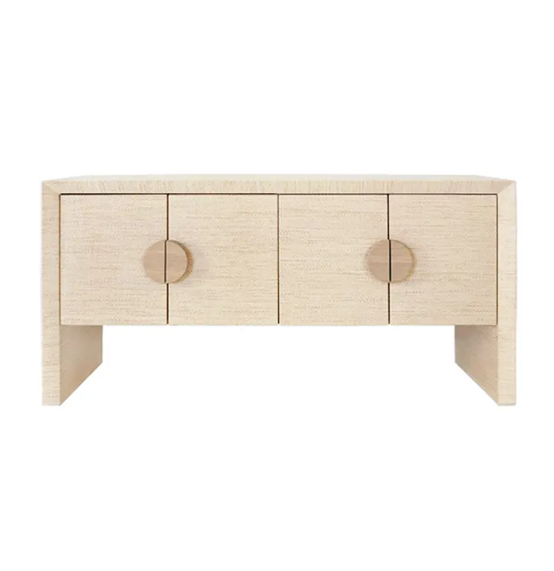 Colt Four Door Buffet - Natural Grasscloth Or Painted Black Grasscloth 1