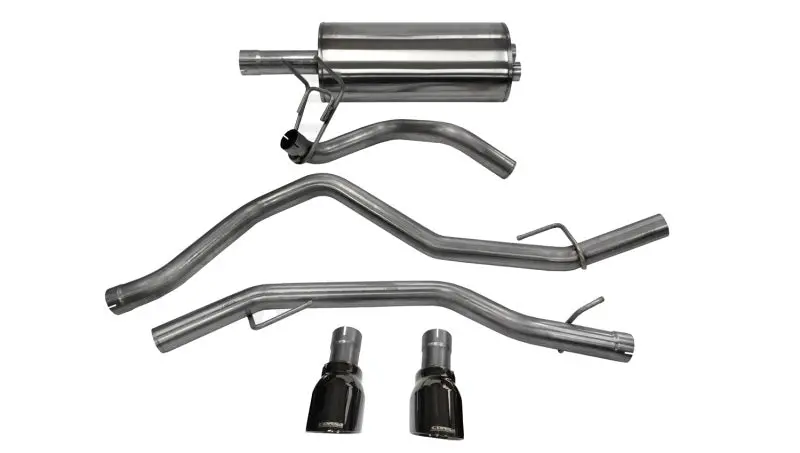 Corsa 09-14 Dodge Ram 1500 4.7L/5.7L V8 Quad/Crew Cab/Short Bed Black Dual Rear Exit Cat-Back Exhaus 1